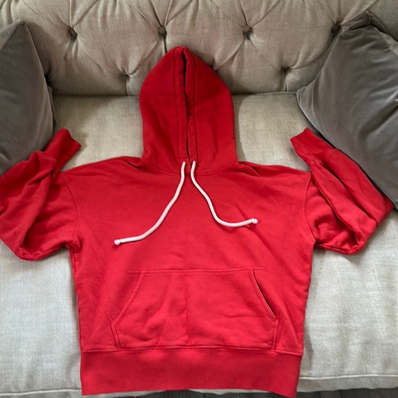 Re/Done Hanes Red Drawstring Sweatshirt Hoodie Size XS - Picture 1 of 5